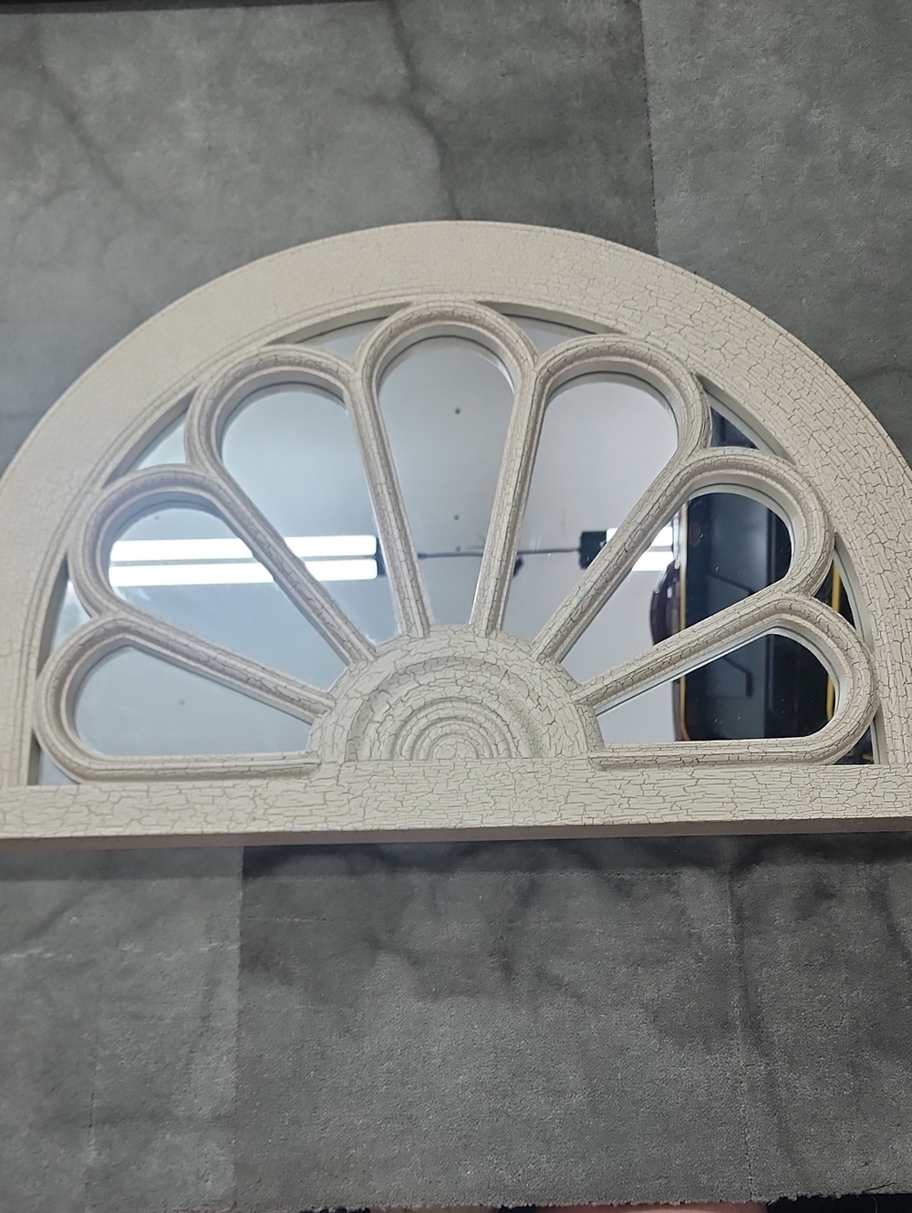 Vtg Home Interiors Cream Arched Sunburst Wall Mirror